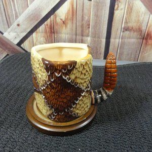 Funky Rattle Snake Porcelain Graphic Coffee Mug~Don't look inside~Cool design